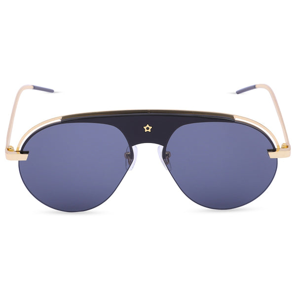 Diatona UV Protected Unisex Sunglasses(58JW013-Black-Gold)