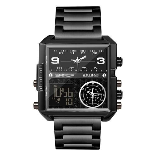 OVERFLY SANDA NOW IN INDIA - Square Dial Men's Analog & Digital Chronograph Watch (Black)