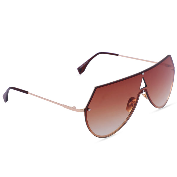 Super Cool American Unisex Sunglasses (6633-Gold-Brown)