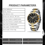 OVERFLY BIDEN Mens Watch Analog Chronograph Luxury wrist Watch for Men