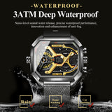 POEDAGAR Mens Dual Time Chronograph Luxury Watch Wrist Watch For Men Analog-Digital Watch