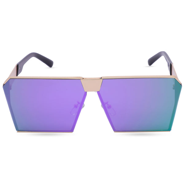 Superstar New Look Unisex Sunglasses (2323-Gold-Purple)