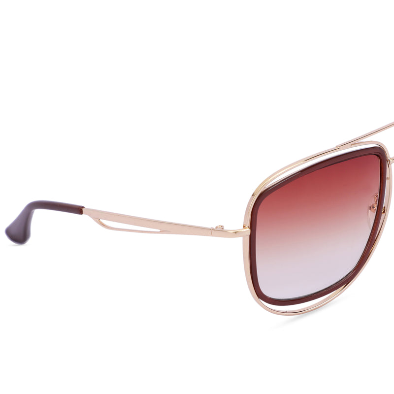 New Stylish Oversize Unisex  Sunglasses (6629-Gold-Brown)