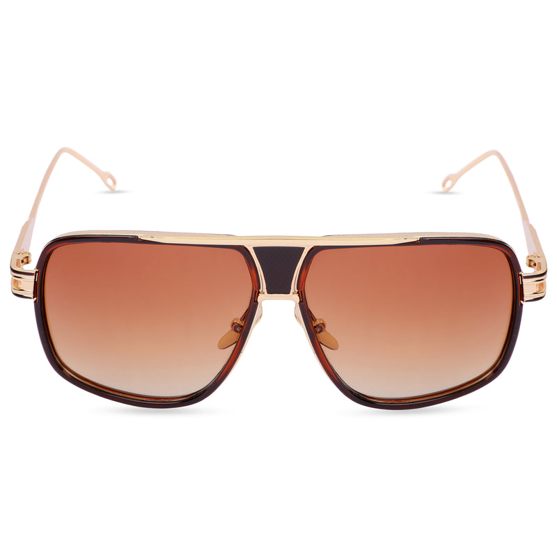 Hot Dashing Unisex Sunglasses (2405-Gold-Brown)