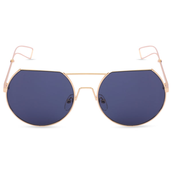 The Half Moon Stylish Unisex Sunglasses (2281-Black-Gold)