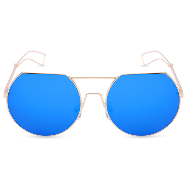 Half Moon Stylish Unisex Sunglasses(2281-Blue)