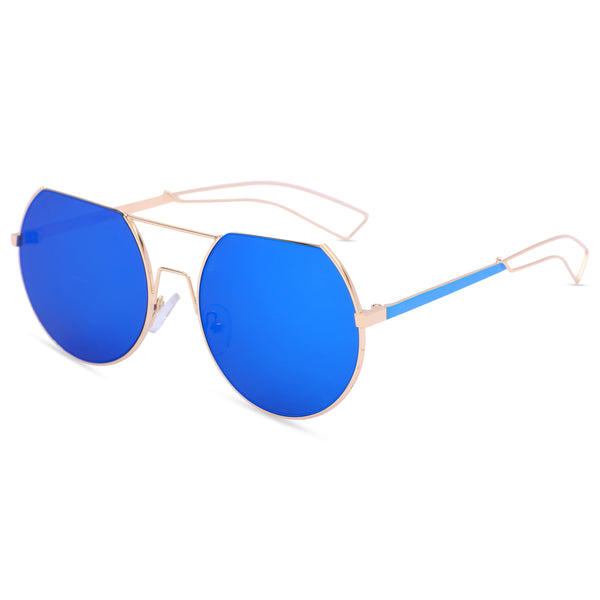 Half Moon Stylish Unisex Sunglasses(2281-Blue)