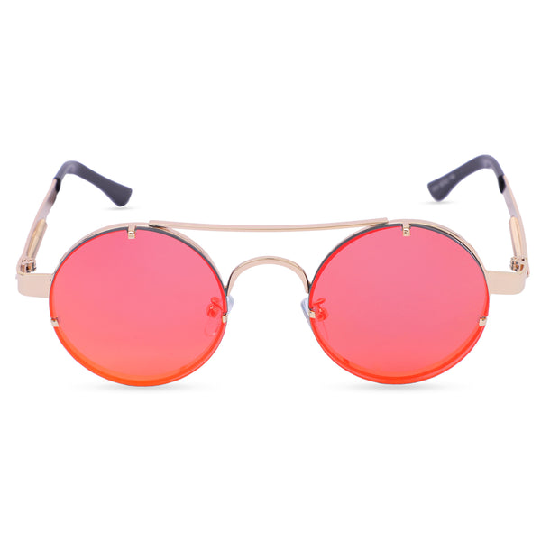 Steampunk Red With UV Protected Unisex Sunglasses (8151-Red-A)