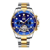 TEVISE Automatic Skeleton Mechanical Chronograph Dial Luxury Watch for Men