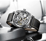 TEVISE Mens Automatic Skeleton Dial Luxury Watch for Men