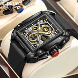 OVERFLY LIGE NOW IN INDIA - Rectangle Dial Men's Analog Chronograph Watch (8981-Black)