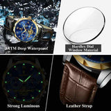 OVERFLY POEDAGAR Mens Watch Analog Multifunction Luxury wrist Watch For Men