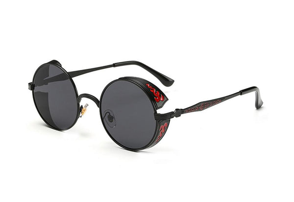 Steampunk Stylish Sunglasses (A371-Blk-Red)