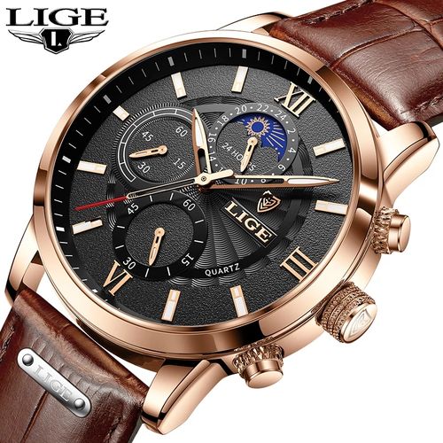 OVERFLY LIGE Analog Chronograph Watch For Men's-(8932-Brown)