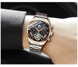 OVERFLY BIDEN MENS Automatic Skeleton Mechanical Multifunction wrist Watch For Men