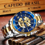 OVERFLY BIDEN MENS Automatic Skeleton Mechanical wrist Watch For Men