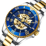 OVERFLY BIDEN MENS Automatic Skeleton Mechanical wrist Watch For Men