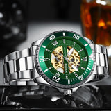 OVERFLY BIDEN MENS Automatic Skeleton Mechanical wrist Watch For Men