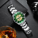 OVERFLY BIDEN MENS Automatic Skeleton Mechanical wrist Watch For Men