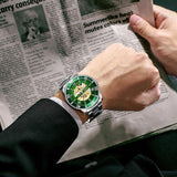 OVERFLY BIDEN MENS Automatic Skeleton Mechanical wrist Watch For Men