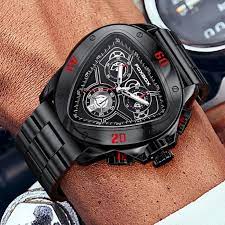 OVERFLY FOXBOX Analog Chronograph with Date Display Luxury Watch F or-Men (FB0026-Black)