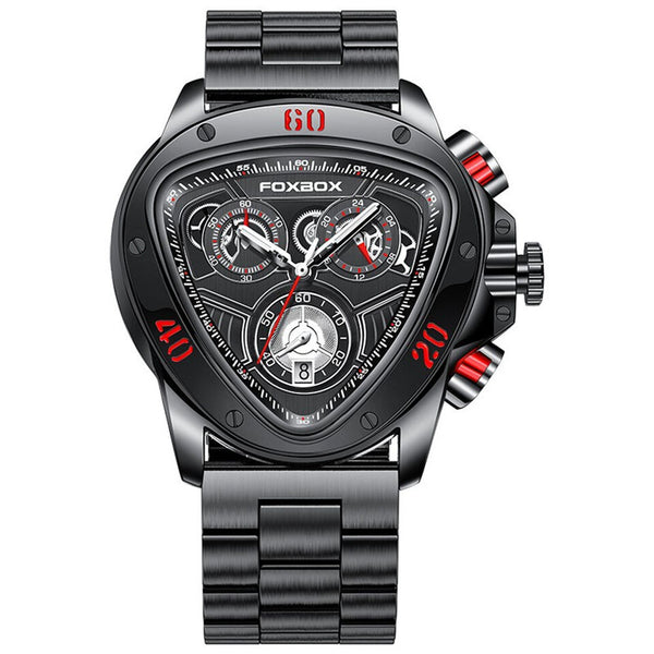 OVERFLY FOXBOX Analog Chronograph with Date Display Luxury Watch F or-Men (FB0026-Black)