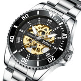 OVERFLY BIDEN MENS Automatic Skeleton Mechanical wrist Watch For Men