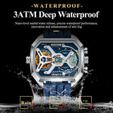 POEDAGAR Mens Dual Time Chronograph Luxury Watch Wrist Watch For Men Analog-Digital Watch