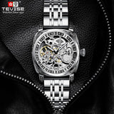 TEVISE Mens Automatic Skeleton Dial Luxury Watch for Men
