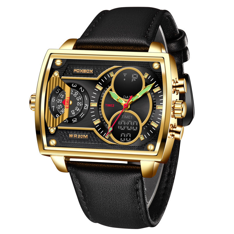 OVERFLY FOXBOX 3 Time Zones Analog Digital Luxury Chronograph OVERFLY FOXBOX 3 Time Zones Analog Digital Luxury Chronograph