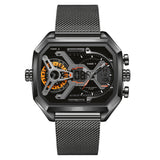 POEDAGAR Mens Dual Time Chronograph Luxury Watch Wrist Watch For Men Analog-Digital Watch