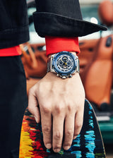 T5 Mens Watch Luxury Analog Watch with Black & Silver Strap Combo Set For Men