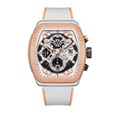 T5 Mens Watch Analog Chronograph Luxury Watch With Black Dial & Brown Silicone Strap Wrist Watch For Men