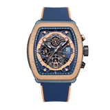 T5 Mens Watch Analog Chronograph Luxury Watch With Blue Dial & Blue Silicone Strap Wrist Watch For Men