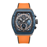 T5 Mens Watch Analog Chronograph Luxury Watch With Blue Dial & Blue Silicone Strap Wrist Watch For Men