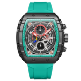 T5 Mens Watch Analog Chronograph Luxury Watch With Black Dial & Brown Silicone Strap Wrist Watch For Men