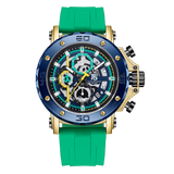 T5 Mens Watch Analog Chronograph Luxury Watch With Black Dial & Yellow Silicone Strap Wrist Watch For Men