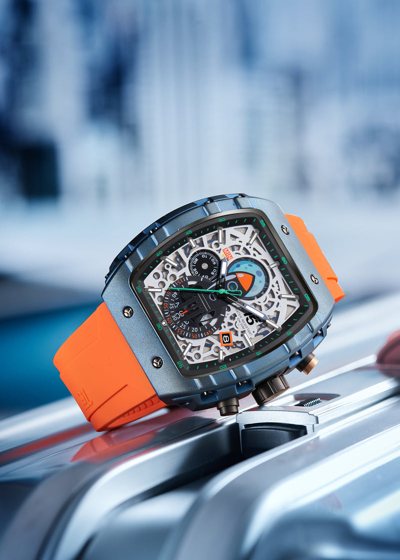 OVERFLY T5 Mens Watch Analog Chronograph Luxury Watch With Silver