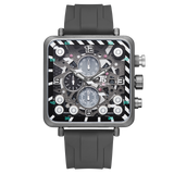 T5 Mens Watch Analog Chronograph Luxury Watch With Green Silicone Strap Wrist Watch For Men