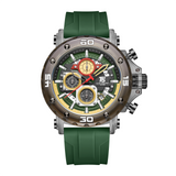 T5 Mens Watch Analog Chronograph Luxury Watch With Green Dial & Green Silicone Strap Wrist Watch For Men