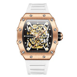 OVERFLY Onola Automatic Mechanical Skeleton Unique Dial Luxury Men's Watch (NOW IN INDIA)3829-Black-Rose Gold