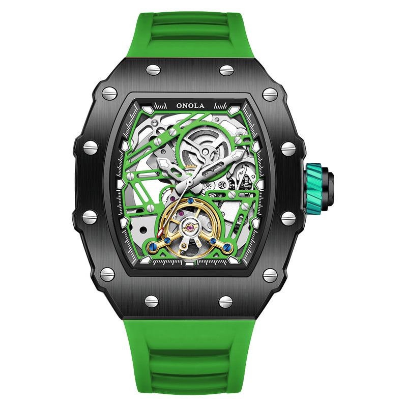 ONOLA Mens Watch Automatic Mechanical Skeleton Dial Luxury wrist Watch For Men Analog Watch - For Men