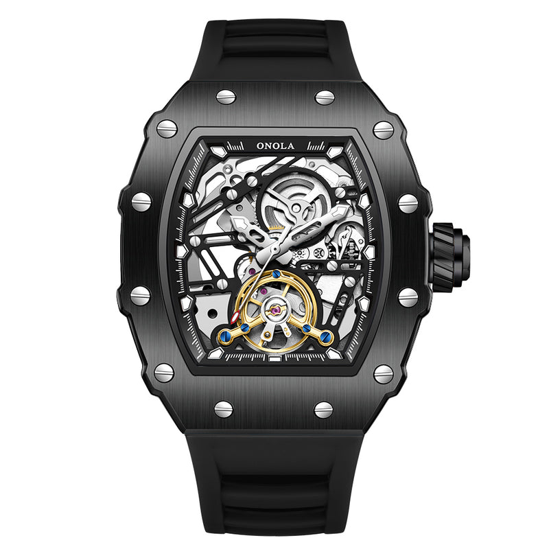 ONOLA Mens Watch Automatic Mechanical Skeleton Dial Luxury wrist Watch For Men Analog Watch - For Men