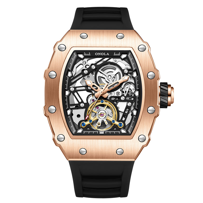 ONOLA Mens Watch Automatic Mechanical Skeleton Dial Luxury wrist Watch For Men Analog Watch - For Men