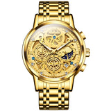 OLEVS Mens Watch Analog Chronograph Luxury Golden wrist Watch For Men