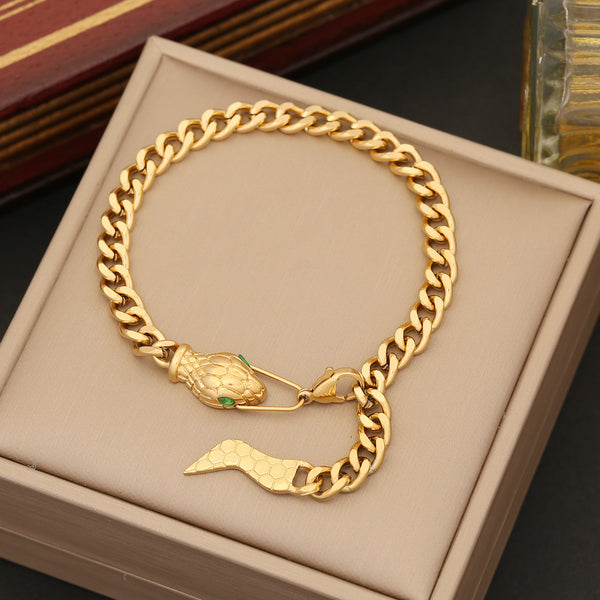 OVERFLY Snake Jewellery Luxury Combo Set For Ladies(18K Gold Plated)