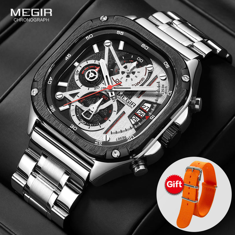 MEGIR Analog Chronograph Luxury Men's Watch (With Extra Nylon Stap)