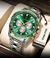 OVERFLY POEDAGAR Mens Watch Analog Chronograph Luxury wrist Watch For Men