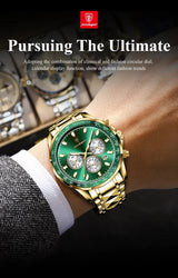 OVERFLY POEDAGAR Mens Watch Analog Chronograph Luxury wrist Watch For Men