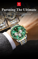 OVERFLY POEDAGAR Mens Watch Analog Chronograph Luxury wrist Watch For Men